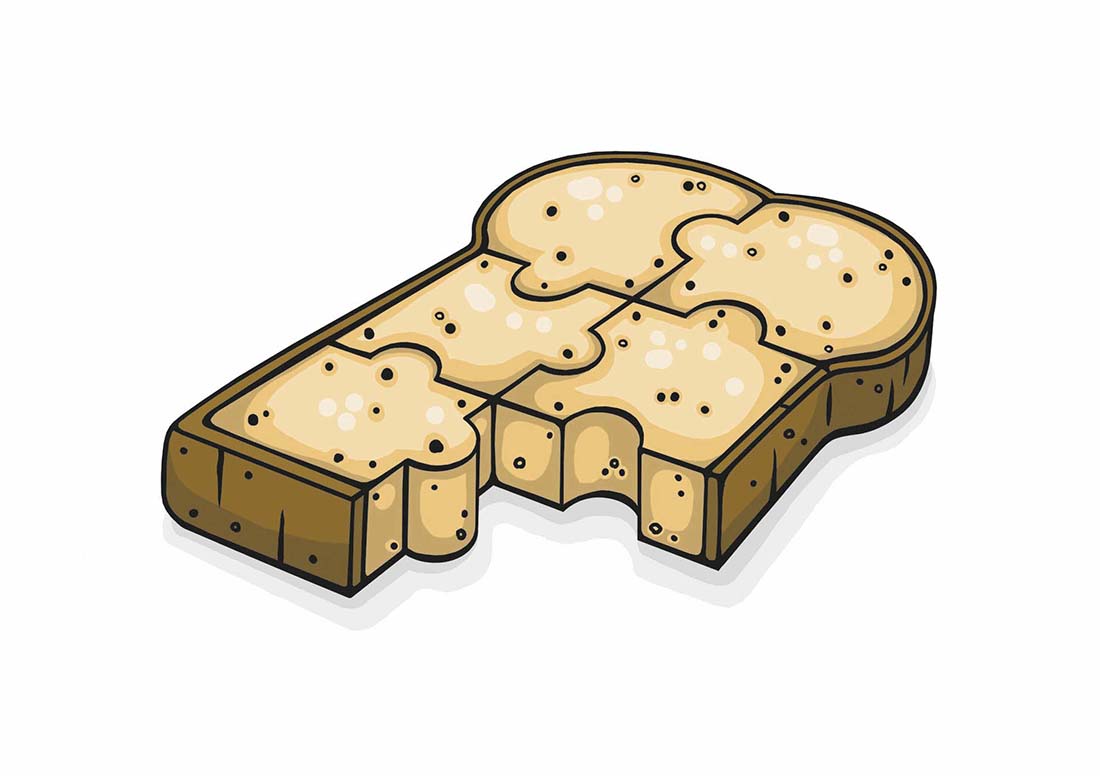 Illustratie brood puzzel