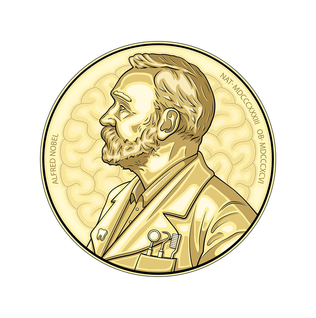 Illustratie nobelprijs medaille