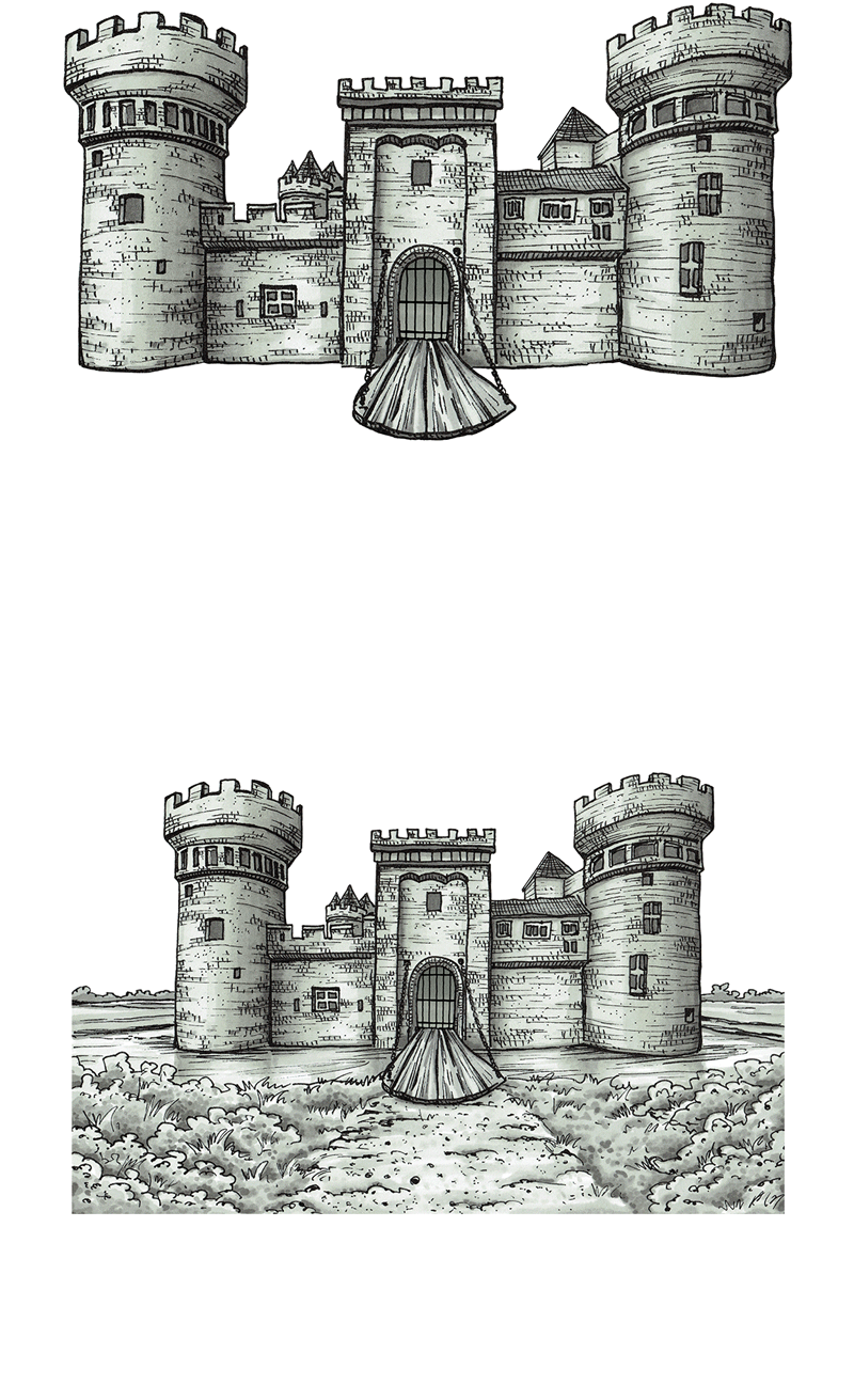 Stock illustraties kasteel