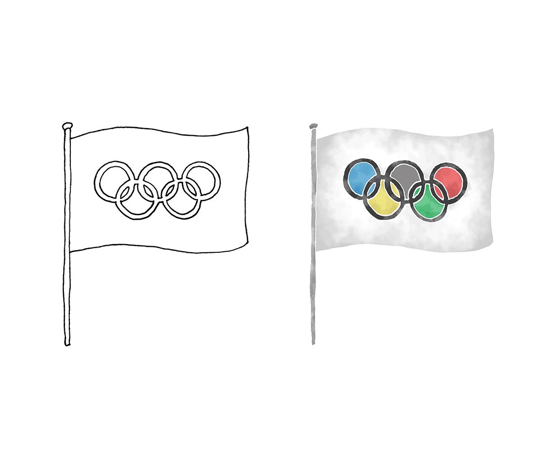 Stock illustraties Olympische vlag